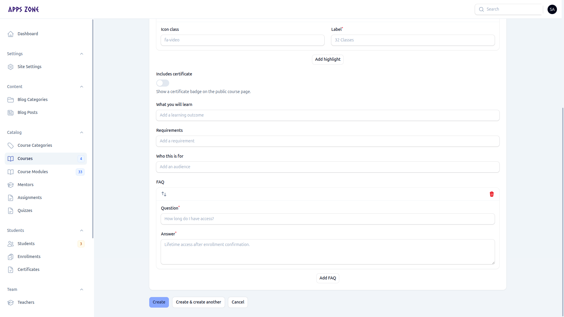 Outcomes, requirements, audience, and FAQ