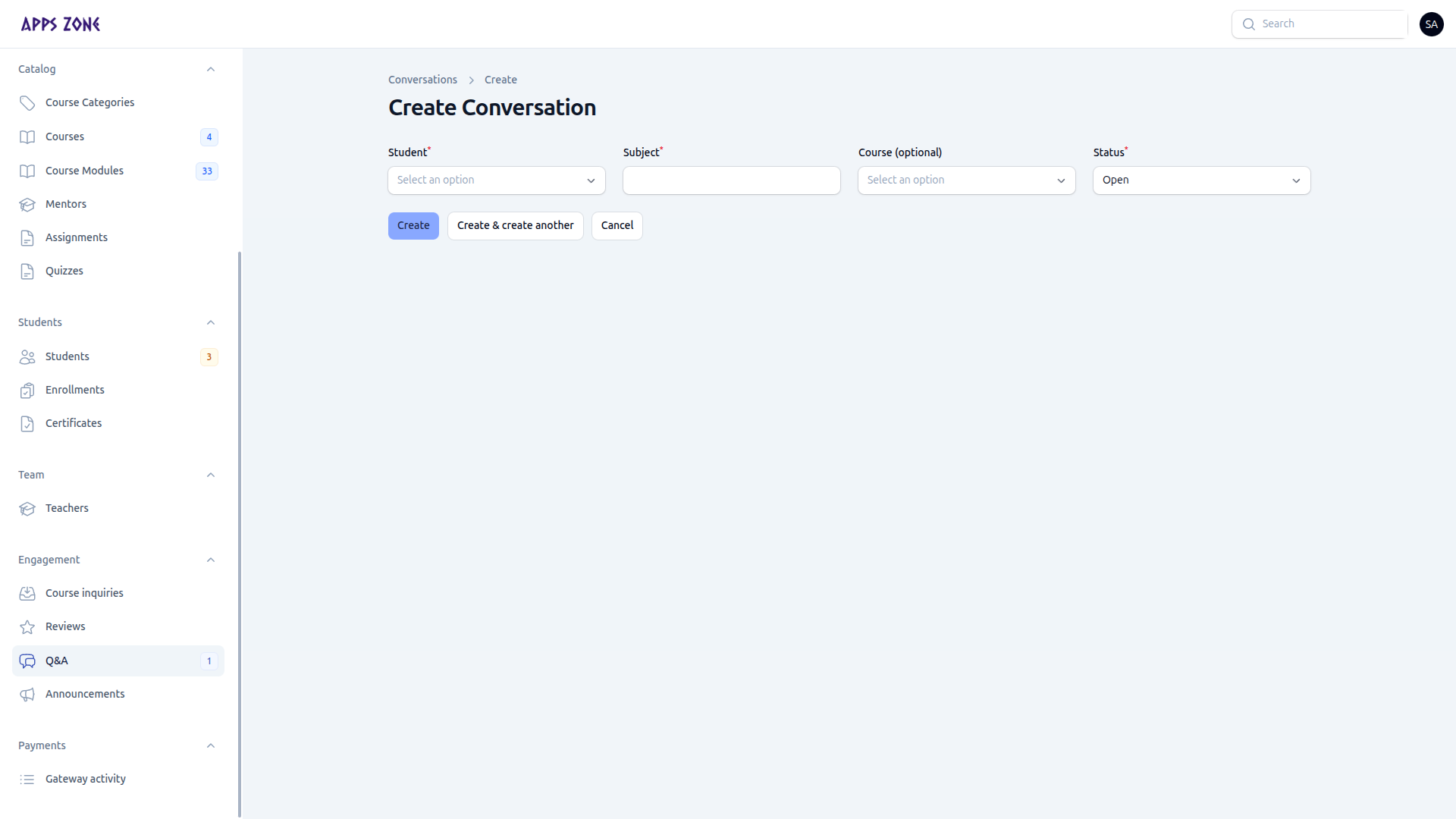 Create conversation