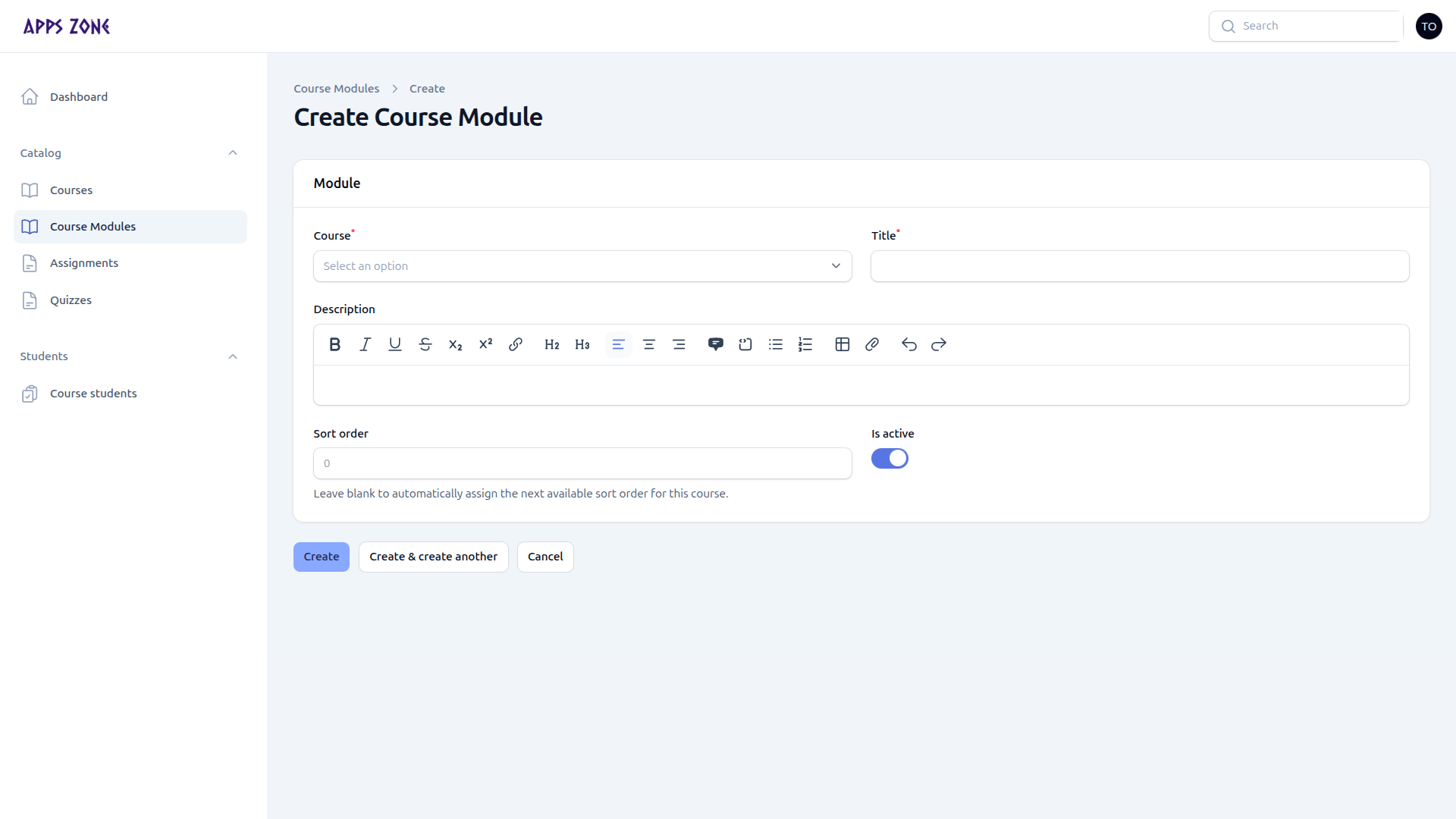 Create course module